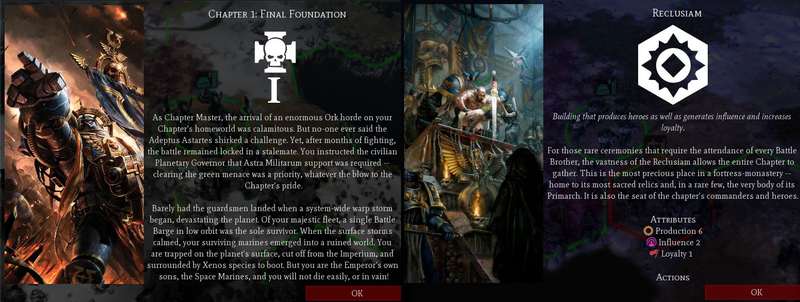 The one place you will find atmospheric and good-looking art is the game’s splash screens, which come complete with the kind of visuals you expect from the 40K license.
